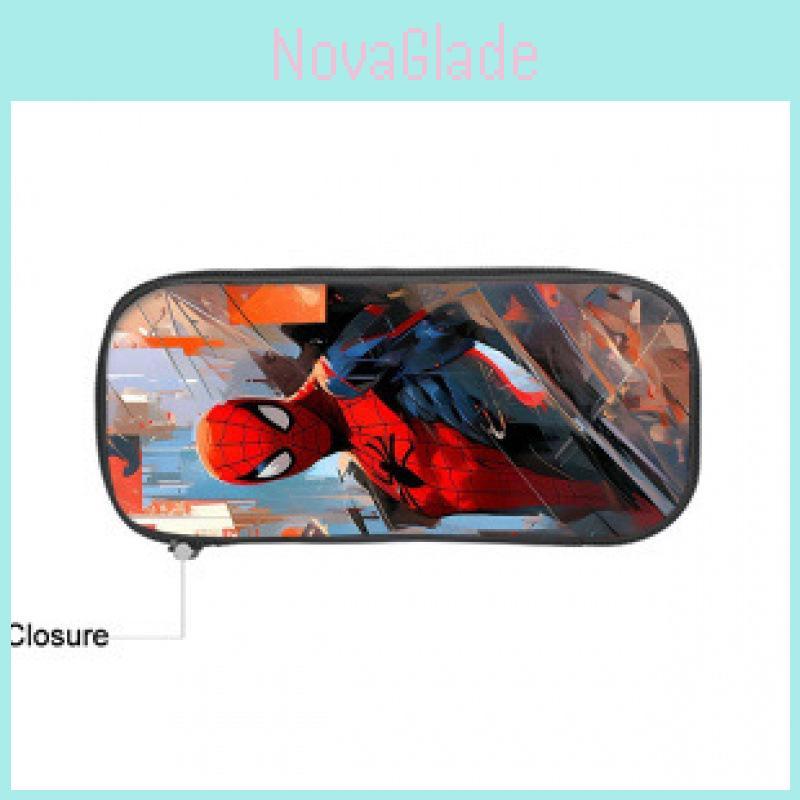 Spider Man Student Pencil Case With Large Capacity Nylon Material For School Supplies