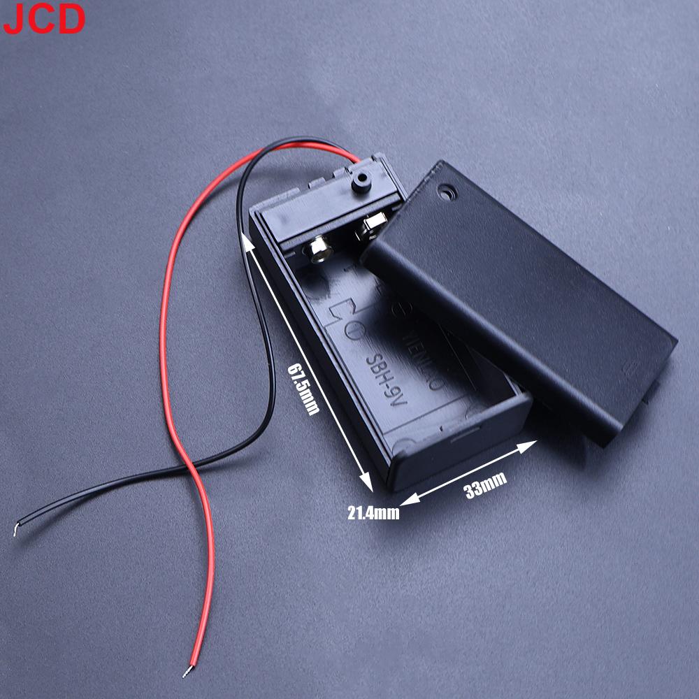 JCD 1pcs 9V Battery Holder Battery Box With Cover And ON/OFF Switch With Cable And DC Head 9V DIY Battery Storage Case