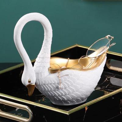 Modern Swan Resin Craft Wedding Ornament Decorative Home Office White