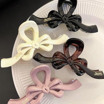 1PC High End Bow Clip, Simple Spring and Summer Shark Clip, Large Hair Clip, Back of the Head Hair Clip, Coiled Hair Clip
