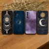 Custodia per Telefono Segni Zodiacali Sole Luna Per Samsung S25,S24,S21,S22,S23,S30,Ultra,S20,Plus,Fe,Copertura Nera in Silicone Morbido