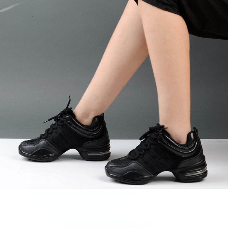 Damen Moderne Tanz-Sneaker mit weicher Außensohle Atmungsaktive Leichte Tanz-Fitnessschuhe Sapato Feminino Mesh Jazzschuh