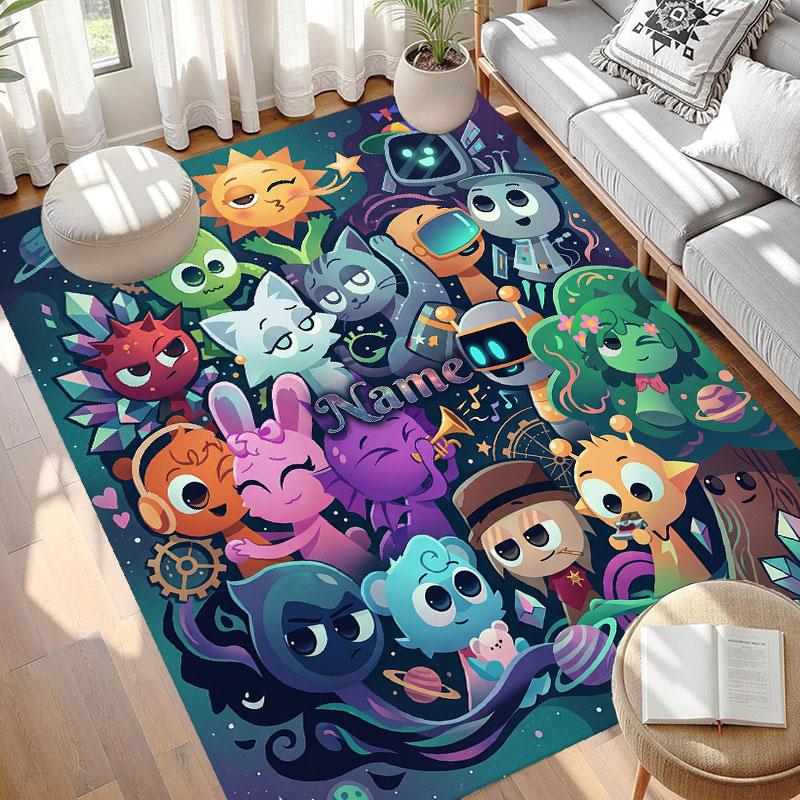Custom Name Personalized Game Sprunki Print Carpet, Versatile Home Decor Rug, for Playroom, Apartment, Balcony, Entryway, Hallway Gift