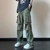 Overalls Men's Summer New High Street Ins Tide Brand Loose Straight Pants Teen Fashion Drawstring Casual Pants
