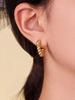Qiong Yao French-Style C-Shaped Cable Knit Hoop Earrings - Versatile European and American INS Style Ear Jewelry for Women.