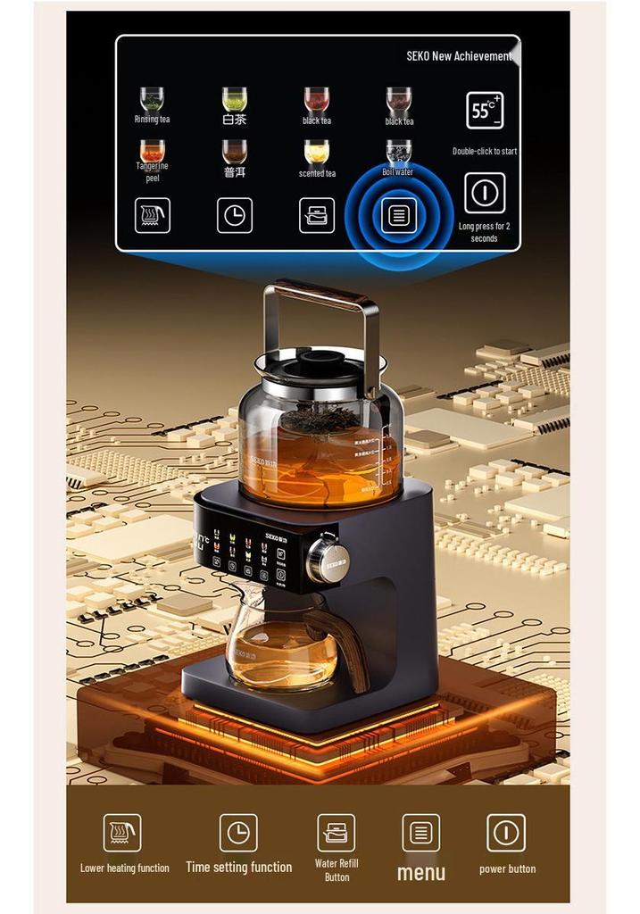 Automatic Tea Maker with Heat Preservation, Constant Temperature, Spray Brewing & Water Refill - 1.3L A6 Essence Extraction