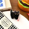 8pcs Acrylic Black Cat Bag Clips Fresh Keeping Kitchen Seal Clips Stationery Clips  Seasoning Bags