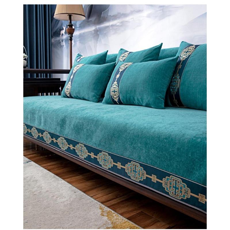 Solid Wood Sofa Cushion for Living Room Chenille Non-slip Couch Cover Corner Sofa Towes Seat Pad Home Protection Covers