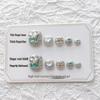 J42 Rhinestone Glitter Toenail Art Patches - Handmade, Colorful, Wearable Light-Cured Fake Toenails