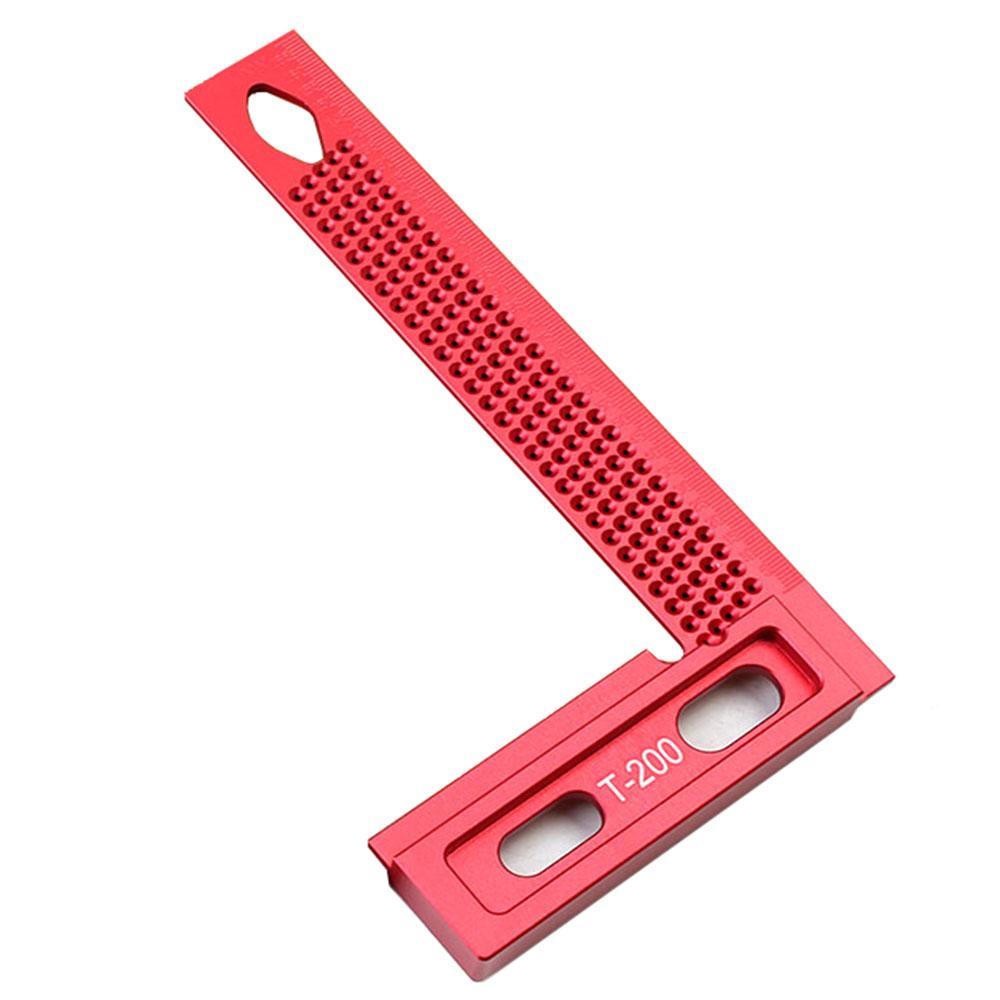 

High-Precision Scale Ruler L-Type Hole Ruler Aluminum alloy Woodworking Scribing Mark Line Gauge Carpenter Scribe Measuring Tool червоний
