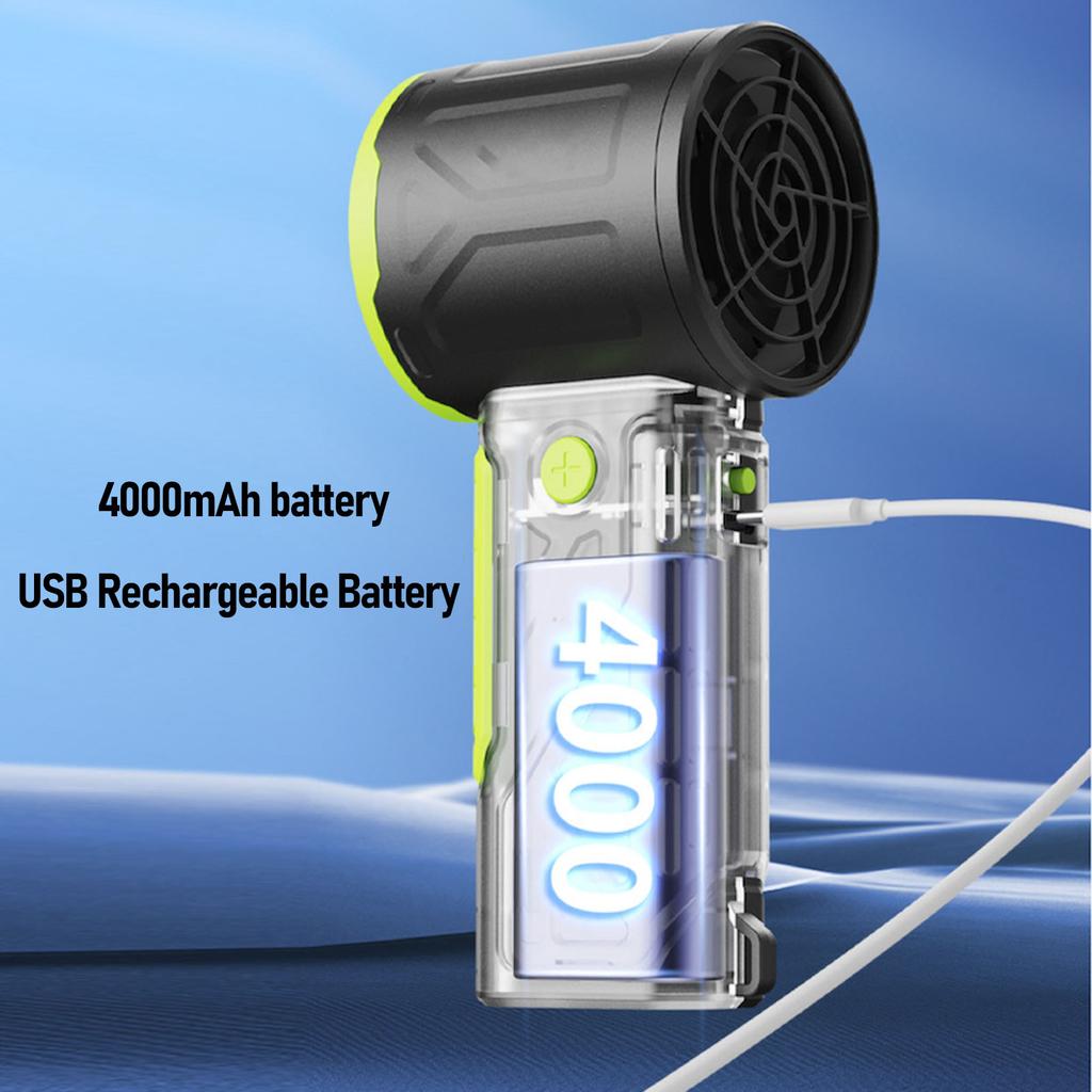9W Portable Handheld Turbo Fan 100 Speeds Adjustable Personal Fan 4000mAh USB Rechargeable Fan Battery Operated for Travel Outdoor
