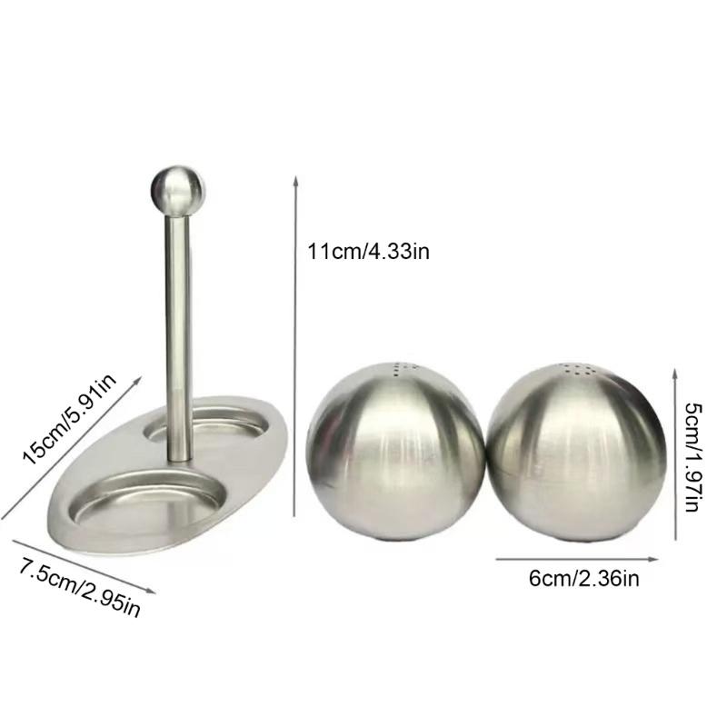Stainless Steels Kitchen Seasoning Bottle Set Peppers Bottle Holder Condiment Box With Stand Cooking Seasoning Bottle