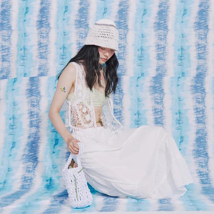 WATERY ROUNDY NET WHITE