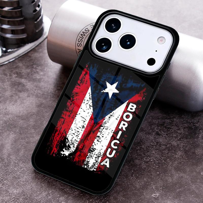 Puerto Rico Flag Soft Phone Case for iPhone 17 16 15 Pro Max Air 14 13 12 11 Plus Shockproof Capa Cover