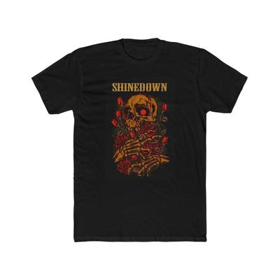 Shinedown T Shirt Men'S Cotton Crew Vintage Graphic Art Punk Rock Band Concert