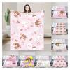 Yoisaki Kanade Blanket Flannel Project Sekai Super Soft Throw Blankets for Airplane Travel Bedspread