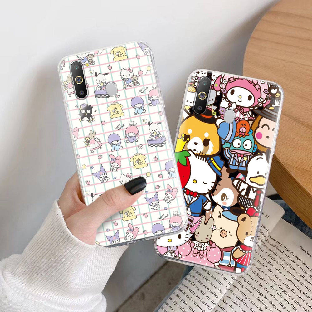 Transparent Case for Samsung A04 A14 A23 M33 M53 Realme 10 9 C35 C55 VIVO X80 Infinix Hot 30 Note 11 Tecno Spark 8P Pro L-14 Sanrio Mix
