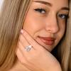 Minimalist white silicone tape tear drop CZ ring, white K3 claw CZ ring, create elegant party statement jewelry for her