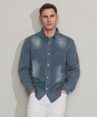 PANICALE Blue Washed Denim Shirt