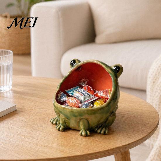 Kleiner Gegenstands-Organizer Frosch mit großem Maul Aufbewahrungsbox, Süßigkeitenschale Schlüsselschale für Schreibtisch Box Eingangsbereich Tisch, Tierform Schmuckschale Home Office Küche
