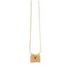 Stainless Steel Diamond-Inlaid Square Glass Pendant Clavicle Necklace - Minimalist Luxury for Women
