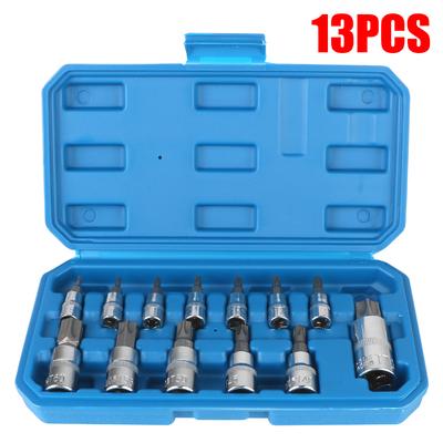 Set Bussole Bit Torx T8-T70 13 Pz Acciaio Cr-V S2 Utensili Rimozione Auto Utensili Chiave a Bussola Cromo Vanadio Per Cricchetto Chiave Dinamometrica 1/4" 3/8" 1/2" Attacco