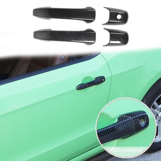 

2pcs Door Handle Cover Trim Carbon Fiber For Ford Mustang 2004-2014 Exterior