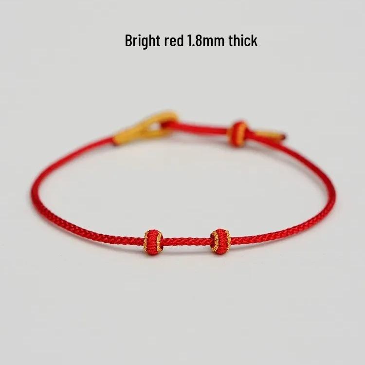 

DIY Handwoven Red Rope Bracelet: Semi-Finished with Lucky Beads for Jewelry Making 14-15 cm