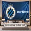 Custom Name Text Tapestry Club Brugge FC Personalized Polyester Wall Tapestry For Bedroom And Room