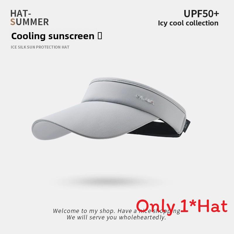 Summer Ice Silk Sun Hat With Adjustable Brim For Outdoor Running And Sun Protection