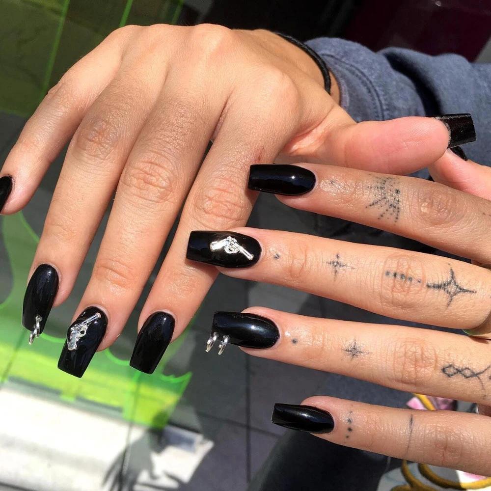 100/20/10 szt. Złote/Srebrne Metalowe Krzyżyki Ze Stopu Ozdoby do Paznokci 3D Punkowy Styl Krzyż Kształt X DIY Dekoracja Paznokci Akcesoria do Paznokci