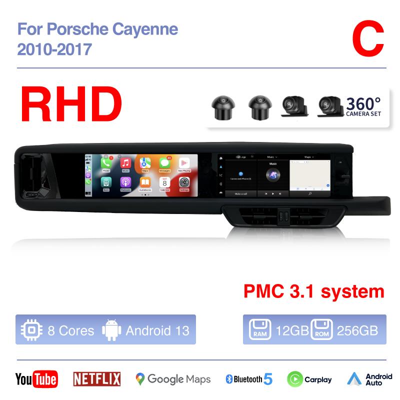 12.3Inch For Porsche Cayenne 2011-2017 GPS Navigation Car Multimedia Player Radio Android13 12+256G CarPlay 4G 360Camera 7870SC