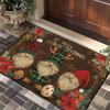 Christmas Gnome Doormat Santa Snowman Snowflake Bell Pattern Decorative Floor Mat for Front Door Indoor Outdoor Holiday Decor
