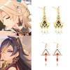 Game Genshin Impact Earring Tartaglia Hu Tao Venti Kaeya Alberich Aether Qiqi Keqing Cosplay Clip Earrings Foe Fans Jewelry Gift