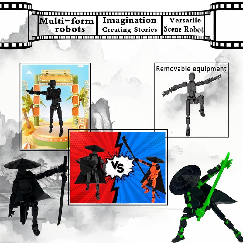 Articulated Figure Lucky Doll: Multi-jointed 3D-Printed Xia Ke Xing Series DIY Desktop Decoration