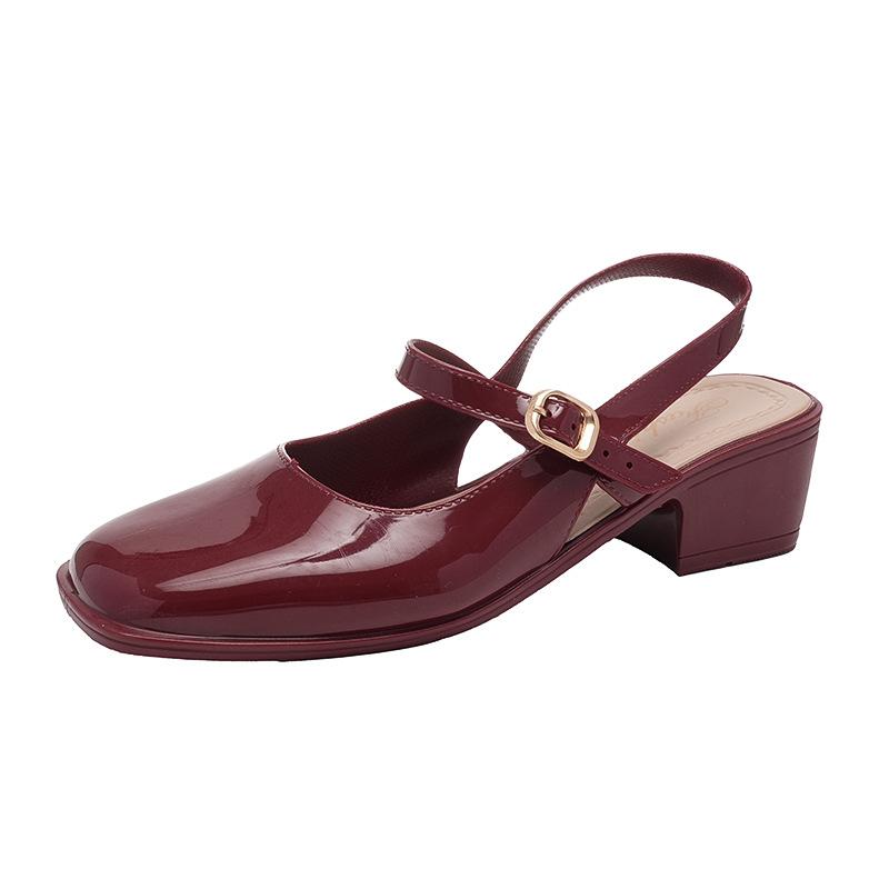 

Новые туфли-лодочки на высоком каблуке, женские универсальные туфли Мэри Джейн на толстом каблуке, босоножки с закрытым носком, туфли-лодочки с мелким вырезом, женские 38