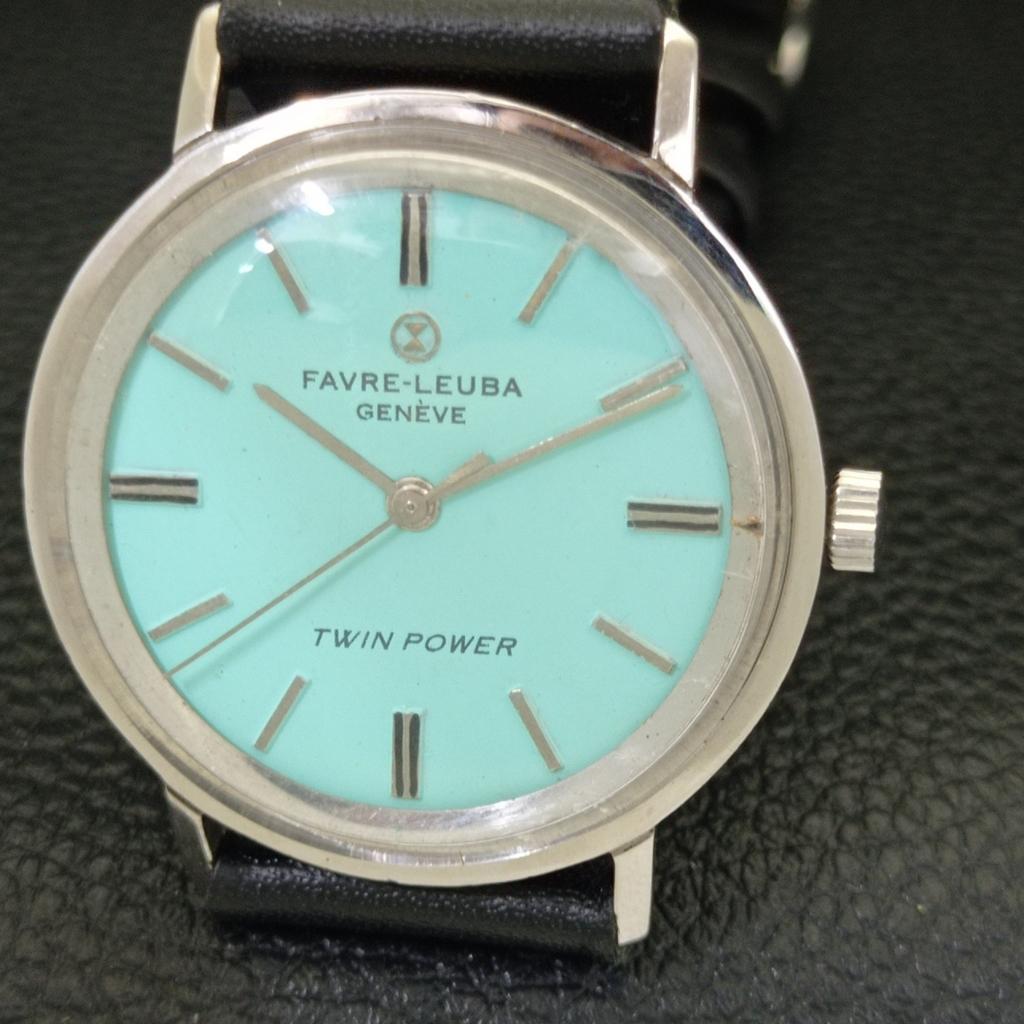 SWISS VINTAGE FAVRE LEUBA TWIN POWER 253 HAND-WINDING MENS WATCH A702050-5 R208-a702050