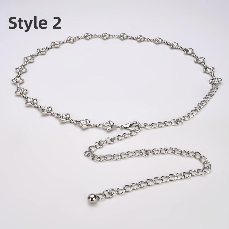 Waist Chain - Women's Fashionable, Elegant, and Versatile Body Chain with Rhinestone Embellishments