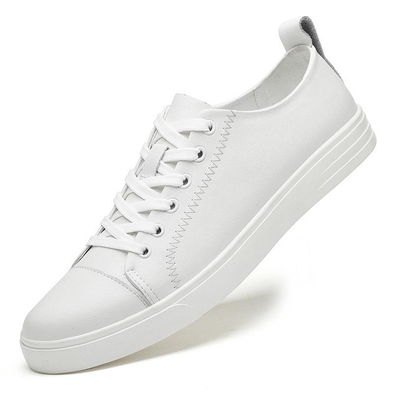 Men s Spring Casual Skate Shoes - Trendy, Breathable, White, Flat Bottom, Round Toe 45