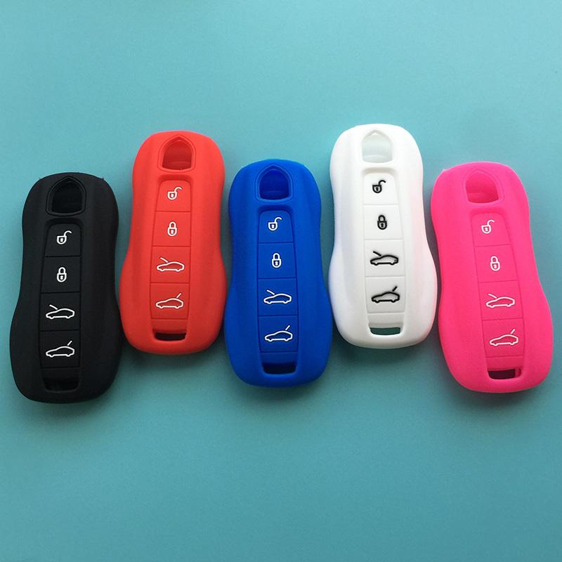 4button silicone car key cover case for Porsche Panamera Macan Cayman 911 981 Boxster 981 Cayenne 92A Carrera 911 991 918 key