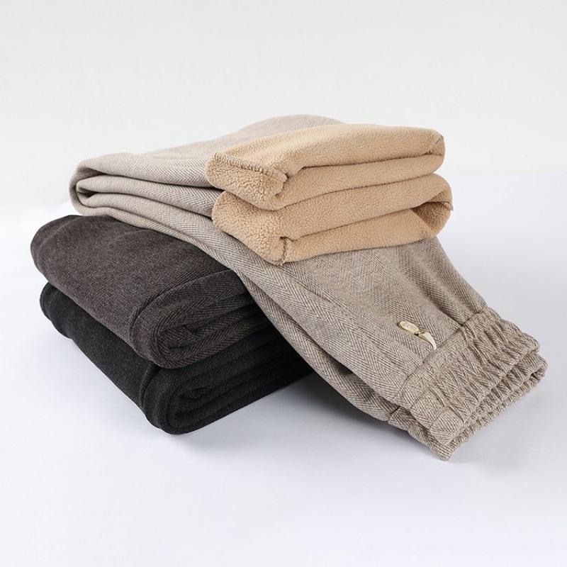 Pants Autumn and Winter High-waisted Straight-leg Trousers, New Middle-aged and Elderly Pants, Long Winter Clothes, Thickened