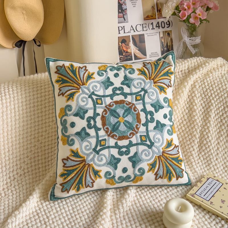 1PC Plant Flower Pattern Polyester Cushion Cover, Pillow Cover, Room Decor, Bedroom Decor, Sofa Decor, Collectible Buildings Accessories