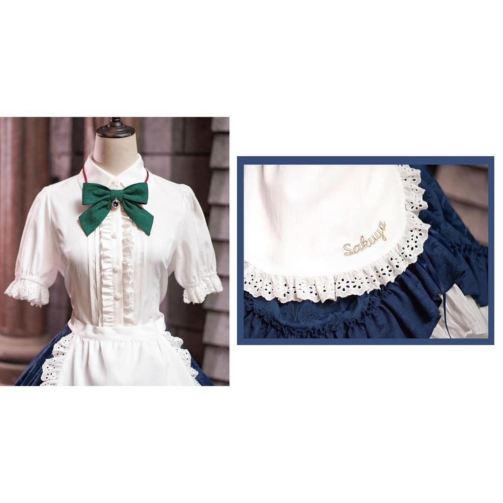 Milky Time Izayoi Sakuya Cosplay Costume, Women's Halloween Maid Short Sleeve Izayoi (M)
