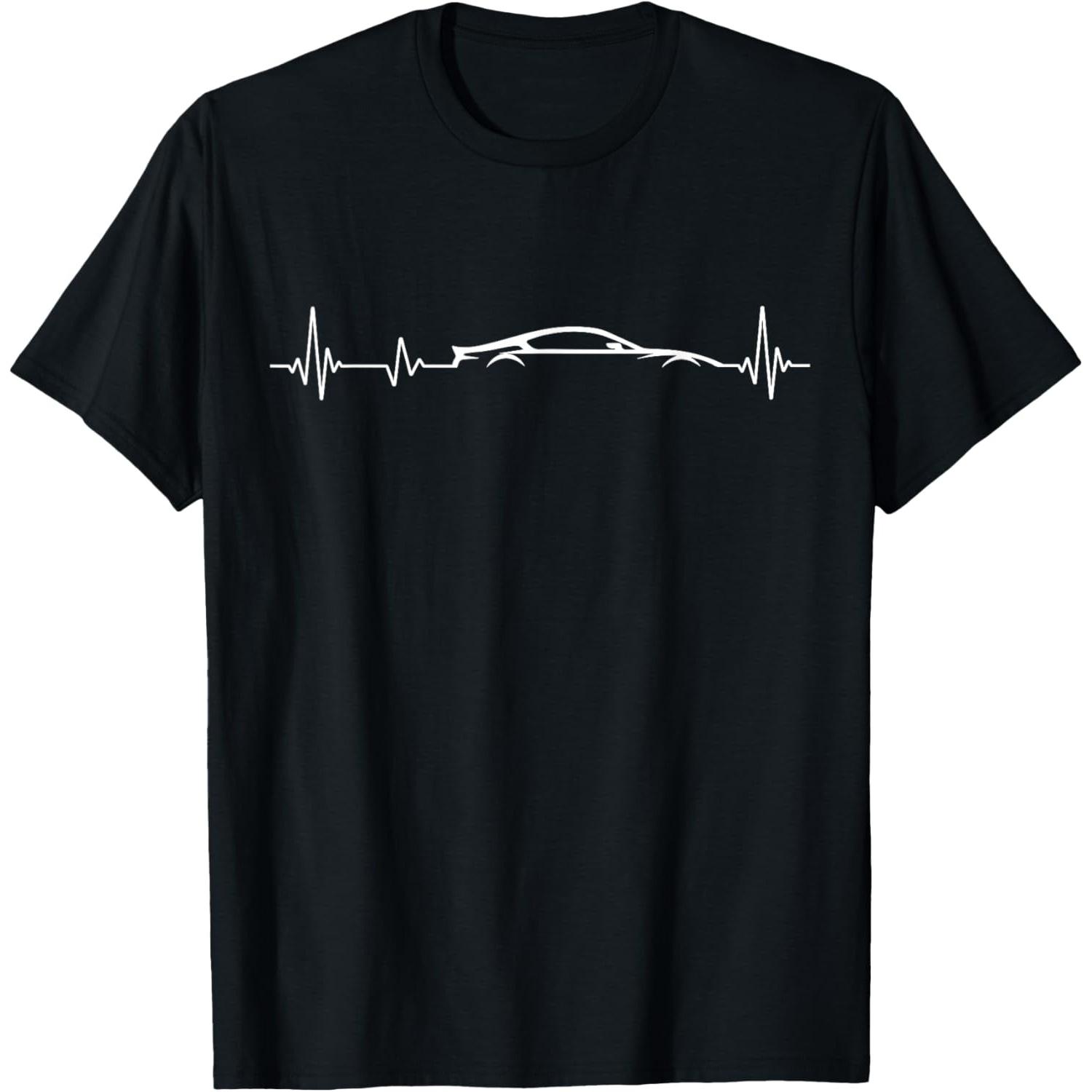 Car Guy Heartbeat Car Enthusiast Exotic Car Racing Lover T-Shirt S чёрный