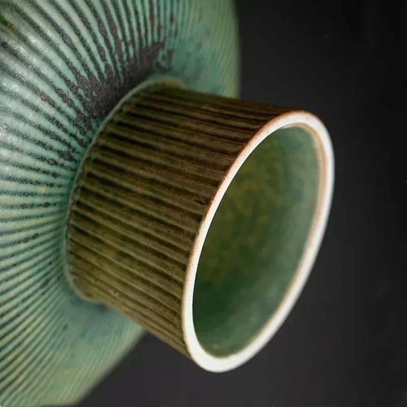 Haushalt Vintage Obstteller Keramik Snackschale Japanische Hoher Fuß Nussteller Speiseteller Wohnzimmer Süßigkeitsschale Küchenzubehör