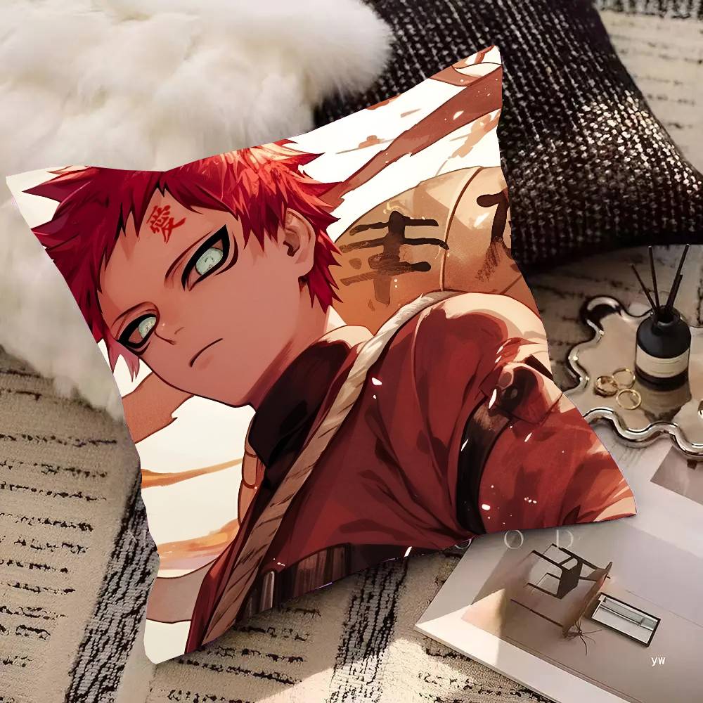 

Gaara N-Naruto Anime Pillow Case Square Pillow Bedroom Sofa Leisure Comfort Cushion Car Living Room Home Decoration 20x20Inch