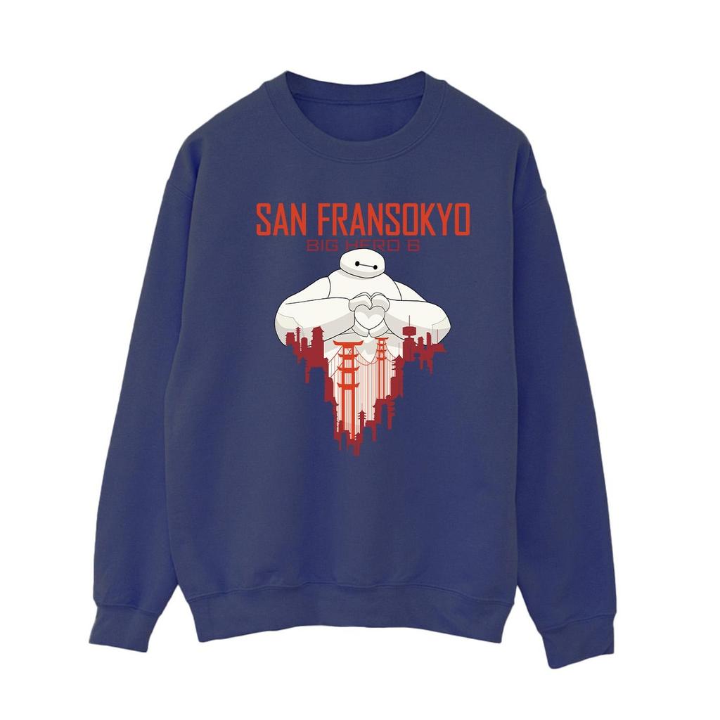 Disney Womens/Ladies Big Hero 6 Baymax San Fransokyo Heart Sweatshirt