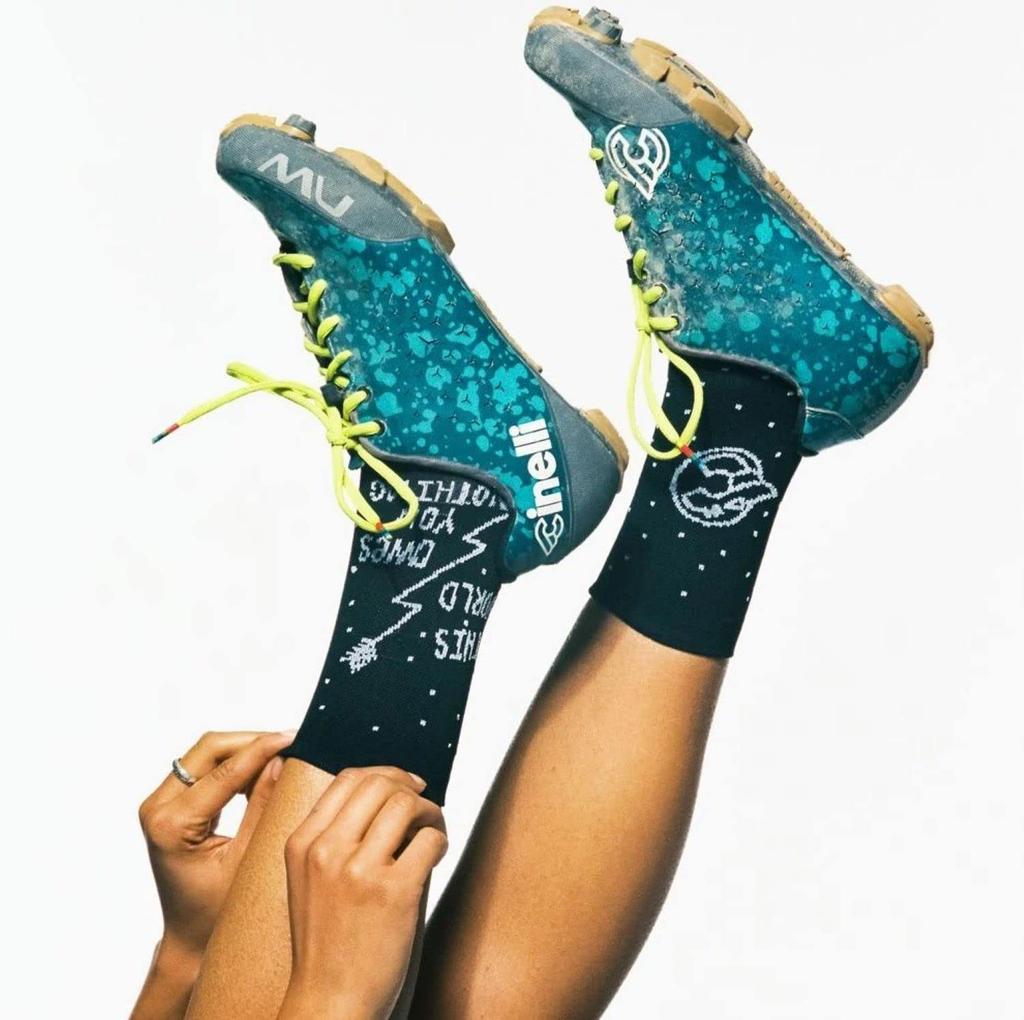 Cinelli Socks CHAS 4 THE RIGHT FOOT, Black, XS/S