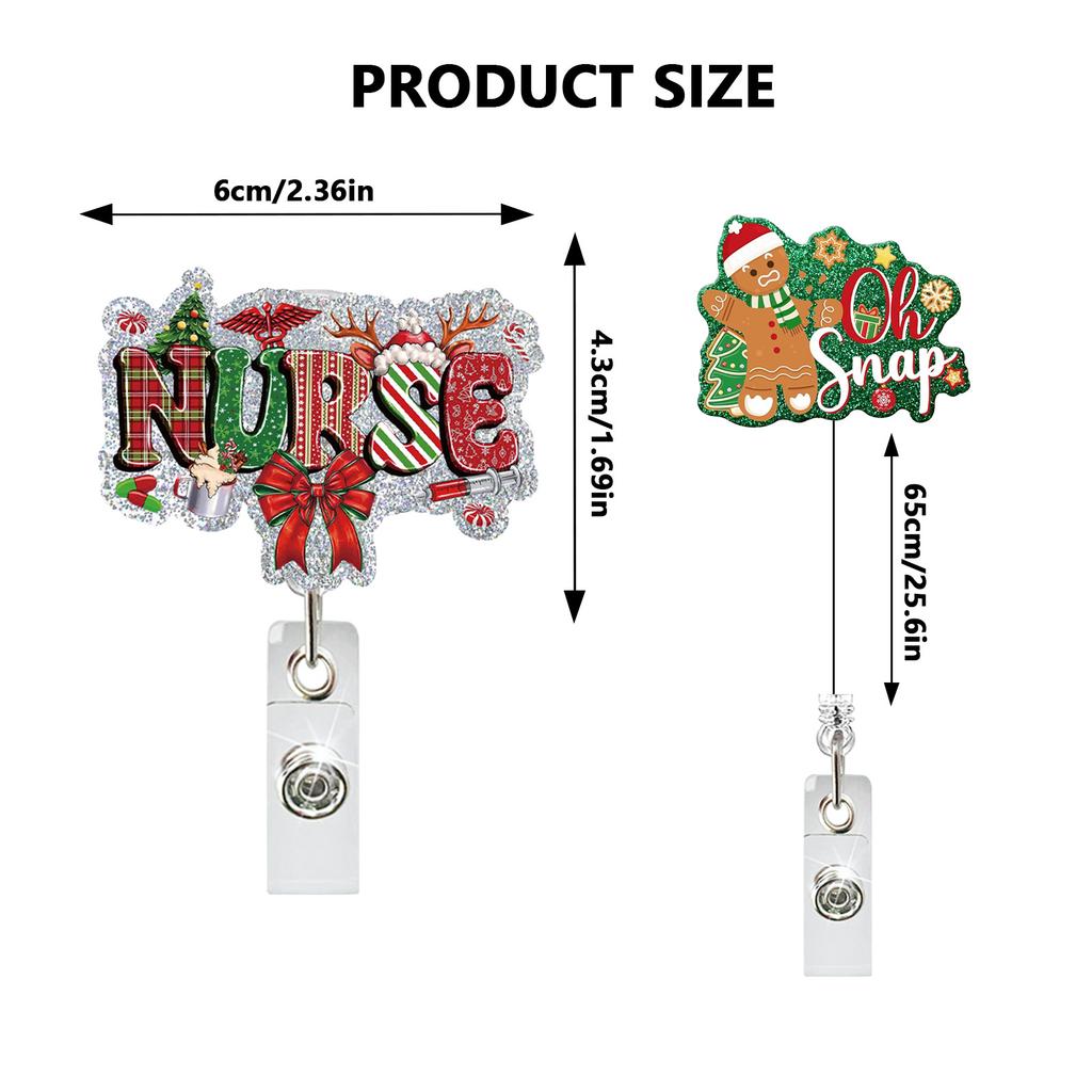 Acrylic Badge Reel  Nurse Id Badge Holder  Id Holder Compact Retractable Name Tag Clip For Hospitals Teachers