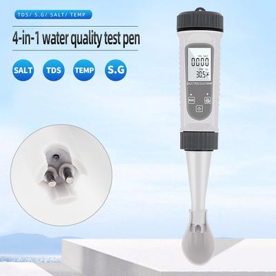 4 In 1 TDS Meter Water Salt Concentration SALT TDS EC Temp Meter Digital Water Quality Tester for Pools Aquariums